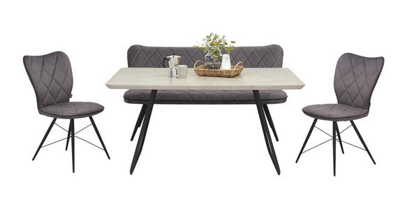 STUHL in Metall, Textil Grau, Schwarz - Schwarz/Grau, Design, Textil/Metall (49/90/61cm) - Hom`in