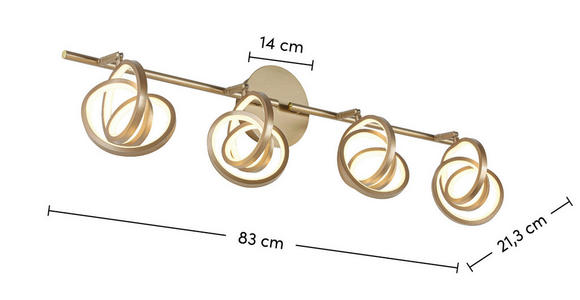 DECKENLEUCHTE 83/14/21,3 cm  - Weiß/Cappuccino, Trend, Kunststoff/Metall (83/14/21,3cm) - Novel