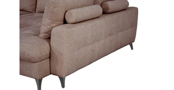 WOHNLANDSCHAFT Rosa Chenille  - Schwarz/Rosa, KONVENTIONELL, Textil/Metall (160/340/188cm) - Xora