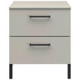 NACHTSCHRANK 42/51/41 cm  - Hellgrau/Schwarz, Design, Holzwerkstoff/Metall (42/51/41cm) - Novel