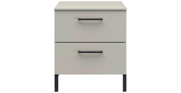 NACHTSCHRANK 42/51/41 cm  - Hellgrau/Schwarz, Design, Holzwerkstoff/Metall (42/51/41cm) - Novel