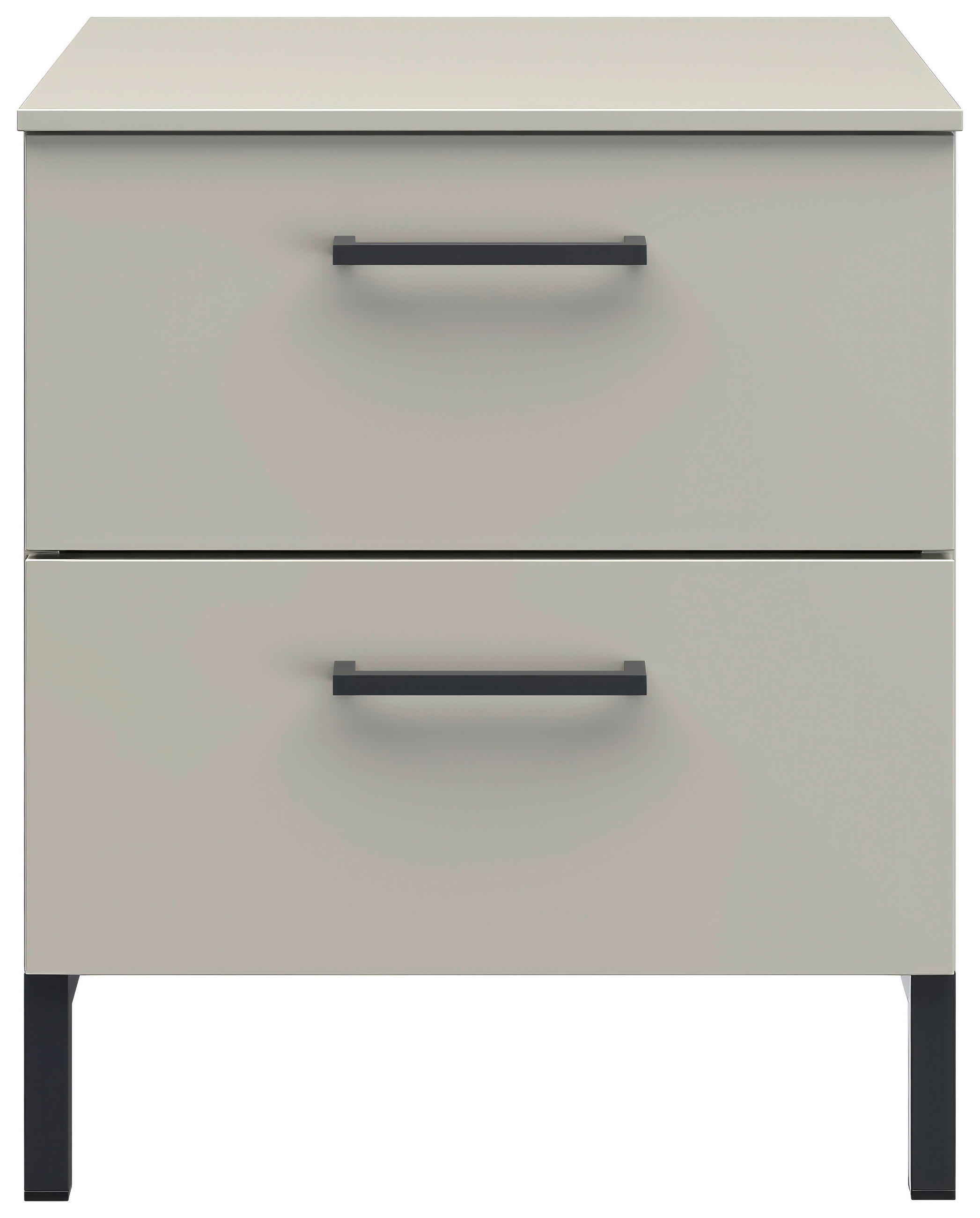 NACHTSCHRANK 42/51/41 cm  - Hellgrau/Schwarz, Design, Holzwerkstoff/Metall (42/51/41cm) - Novel