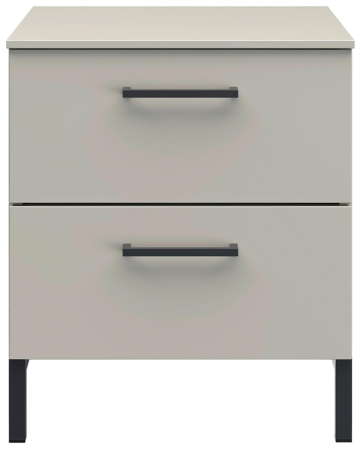 NACHTSCHRANK 42/51/41 cm  - Hellgrau/Schwarz, Design, Holzwerkstoff/Metall (42/51/41cm) - Novel