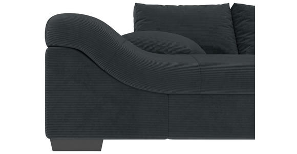 ECKSOFA Anthrazit Cord - Anthrazit/Schwarz, KONVENTIONELL, Holz/Textil (298/202cm) - Carryhome