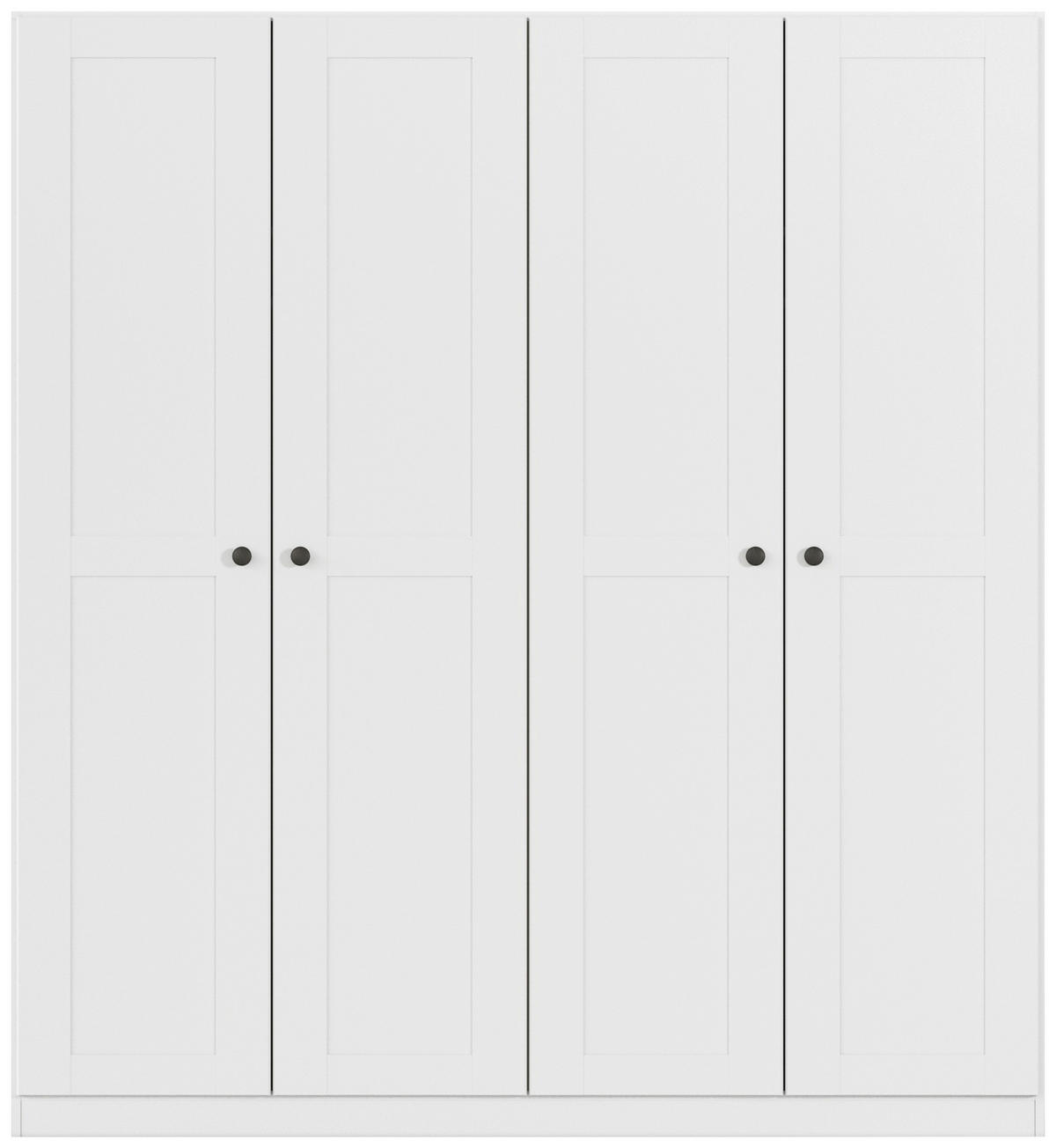 DREHTÜRENSCHRANK 181/197/54 cm,  in Weiß, 4 Tür(en)  - Schwarz/Weiß, KONVENTIONELL, Holzwerkstoff/Kunststoff (181/197/54cm) - home24
