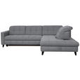 ECKSOFA  in Webstoff Grau  297/216 cm  - Schwarz/Grau, Design, Holz/Textil (297/216cm) - Xora