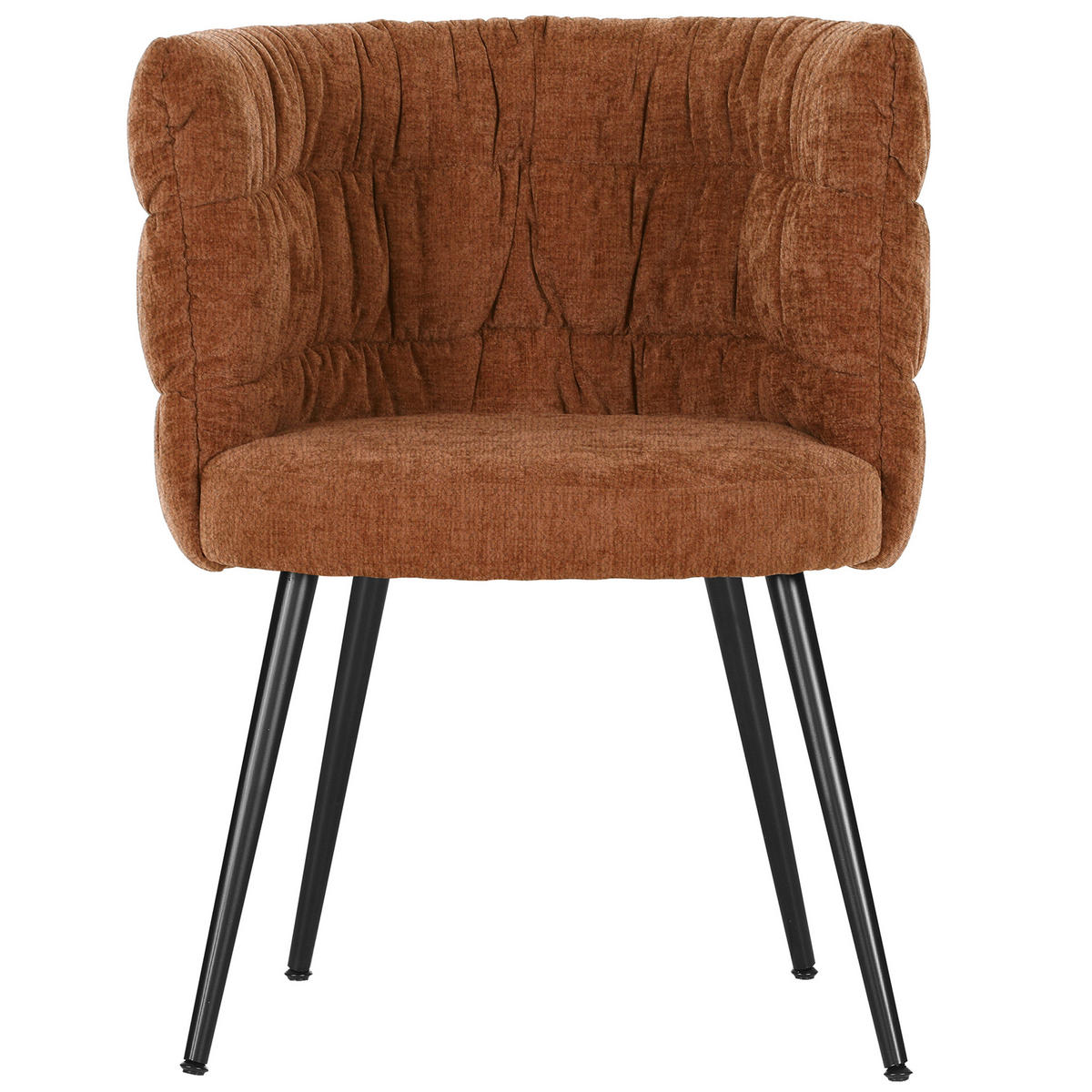 ARMLEHNSTUHL Chenille Rostfarben  - Rostfarben/Schwarz, MODERN, Textil/Metall (62/78/80/62cm) - Livetastic
