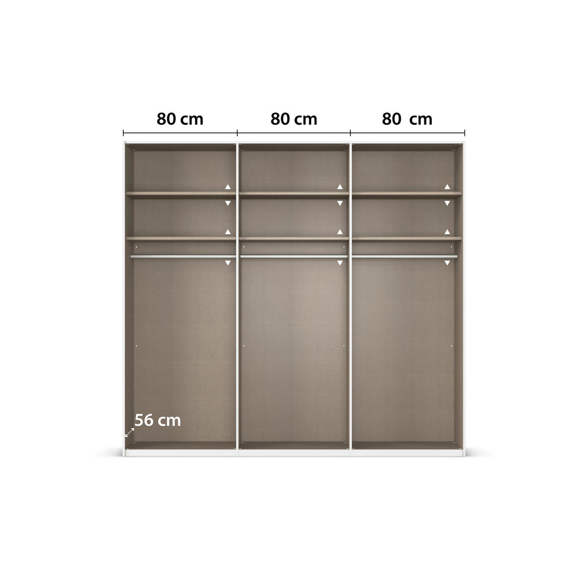 SCHWEBETÜRENSCHRANK 242/223/68 cm 3-türig Champagner, Schwarz  - Champagner/Schwarz, KONVENTIONELL, Glas/Holzwerkstoff (242/223/68cm) - Novel