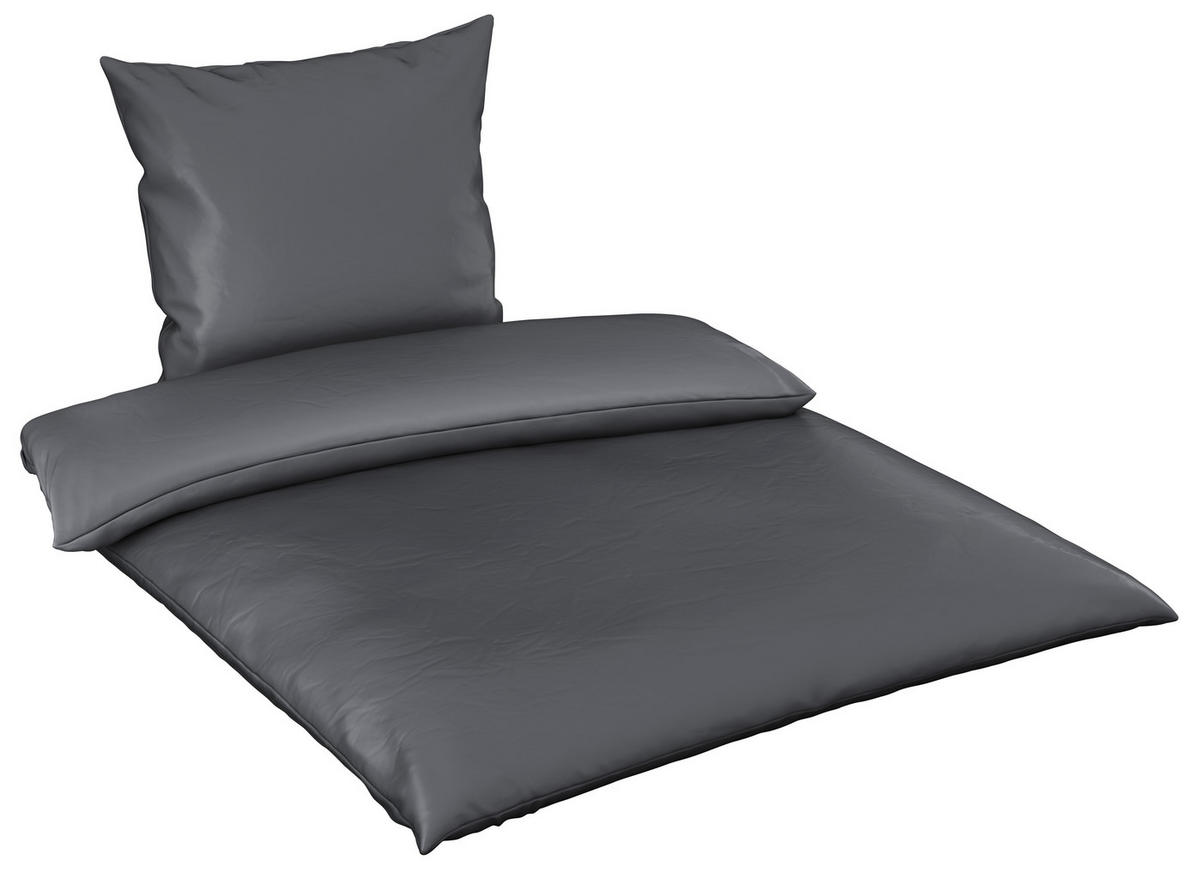 BETTWÄSCHE Segesta Satin 155/220 cm  - Anthrazit, MODERN, Textil (155/220cm) - Novel