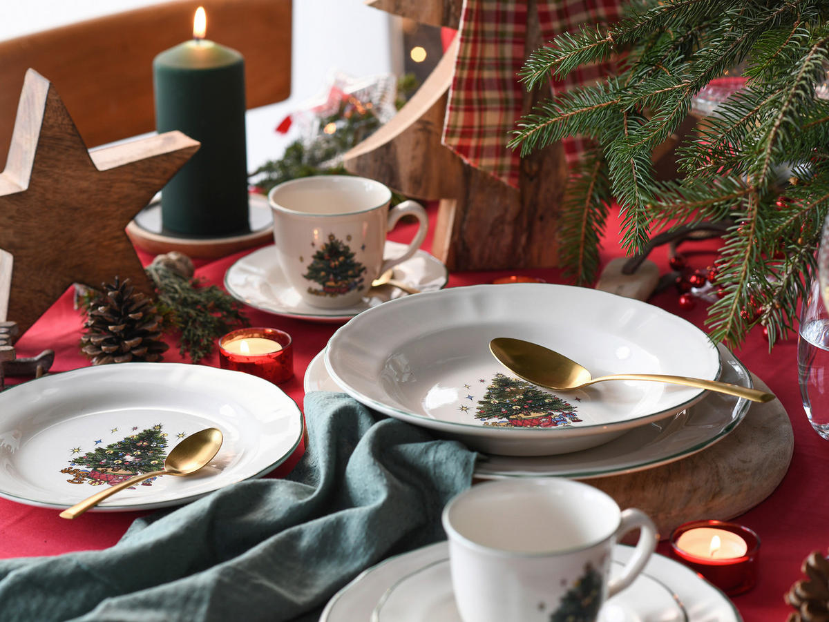KOMBISERVICE Tannenbaum bunt 30-teilig  - Weiss/Multicolor, Basics, Keramik - Creatable