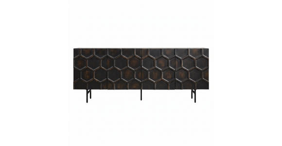 SIDEBOARD  200/80/40 cm  - Schwarzbraun/Schwarz, LIFESTYLE, Holz/Metall (200/80/40cm) - Landscape