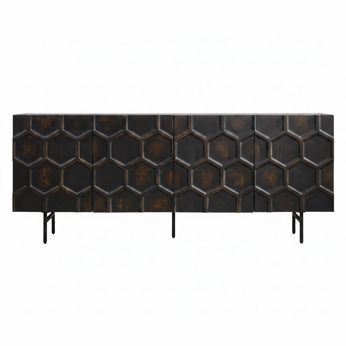 SIDEBOARD  200/80/40 cm  - Schwarzbraun/Schwarz, LIFESTYLE, Holz/Metall (200/80/40cm) - Landscape