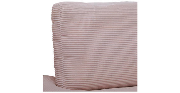 ECKSOFA in Cord Rosa  - Schwarz/Rosa, Design, Kunststoff/Textil (224/265cm) - Hom`in