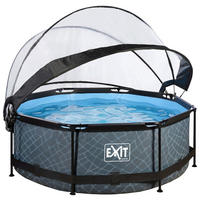 EXIT POOL STONE 244X76 244/76 cm  - Grau, KONVENTIONELL, Metall (244/76cm) - EXIT Toys