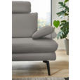 ECKSOFA in Echtleder Silberfarben  180/310 cm  - Silberfarben/Schwarz, Design, Leder/Metall (180/310cm) - Dieter Knoll