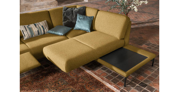 ECKSOFA in Flachgewebe, Struktur Gelb, Grün  - Anthrazit/Gelb, Design, Textil/Metall (254/230cm) - Ambiente