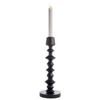 KERZENHALTER - Schwarz, Design, Holz/Metall (12/33,5cm) - Ambia Home