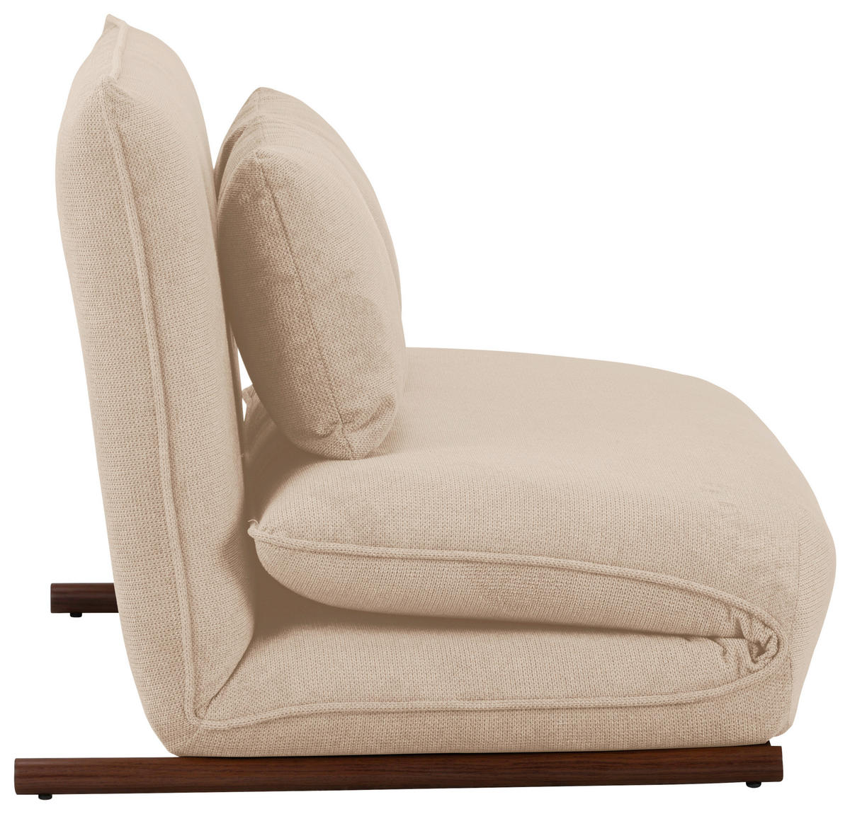 SOFA VELIN Samt Creme, Dunkelbraun  - Dunkelbraun/Creme, Design, Textil/Metall (140/97/80cm) - MID.YOU
