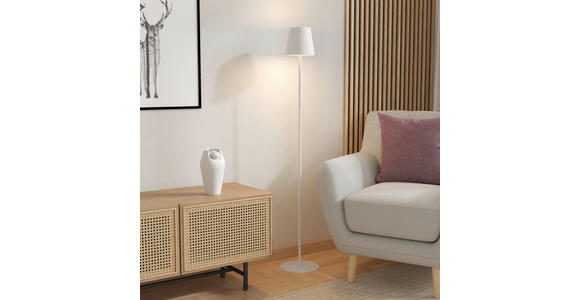 AKKU-STEHLEUCHTE 22/130 cm    - Weiß, Design, Kunststoff/Metall (22/130cm) - Novel