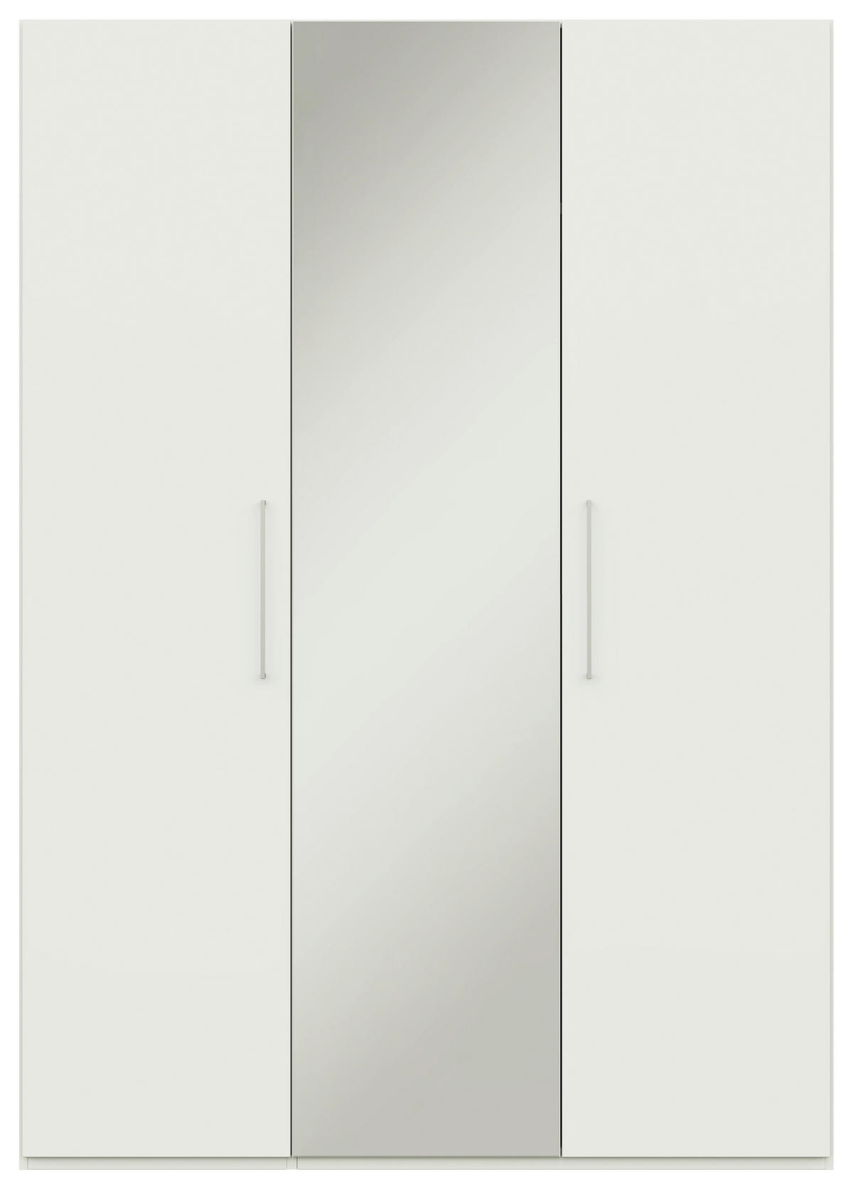 KLEIDERSCHRANK in Weiss  - Weiss/Edelstahlfarben, Design, Glas/Holzwerkstoff (151,3/213,6/59,3cm) - Cantus