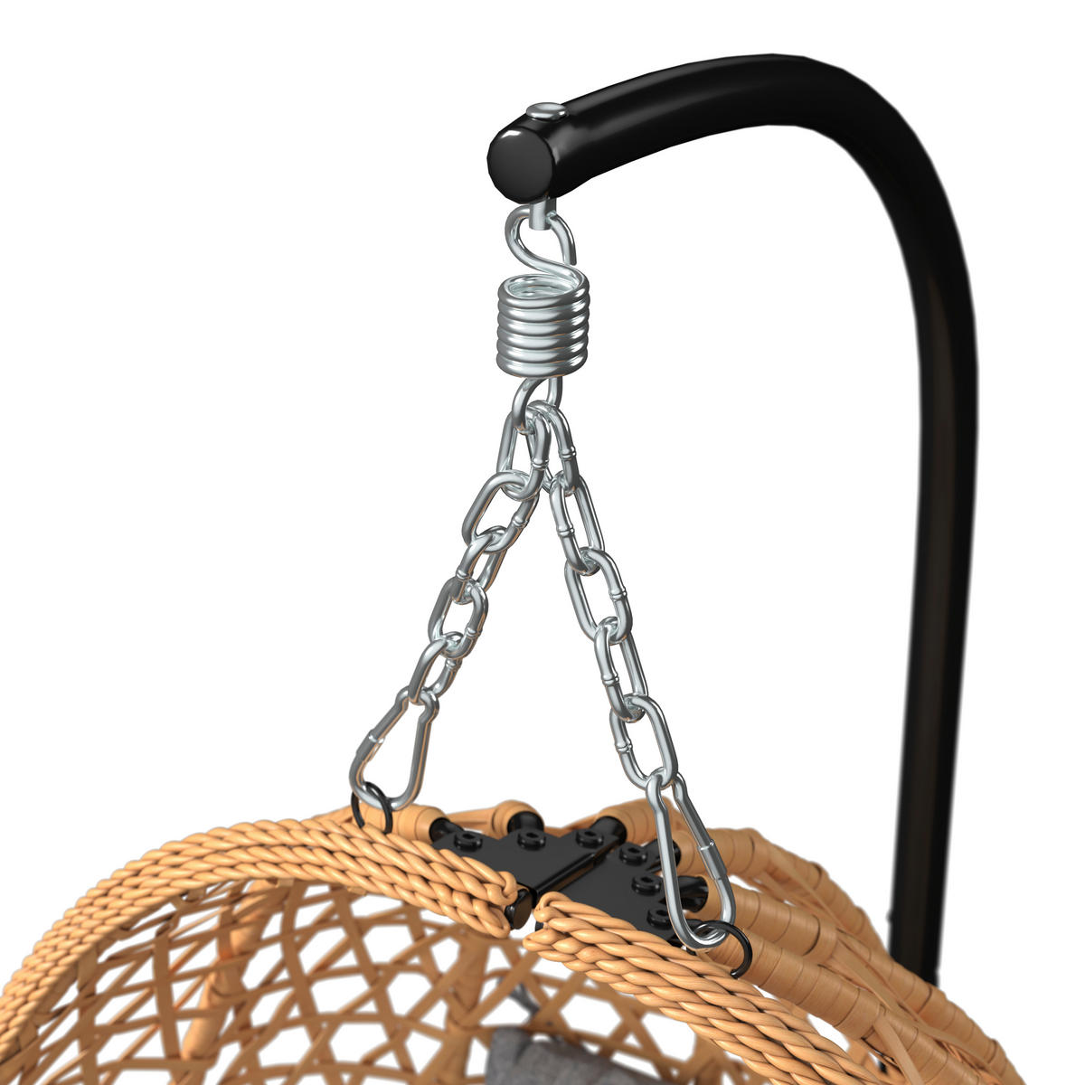 HÄNGESESSEL 105/198/104 cm  - Schwarz/Naturfarben, MODERN, Kunststoff/Textil (105/198/104cm) - Beldano