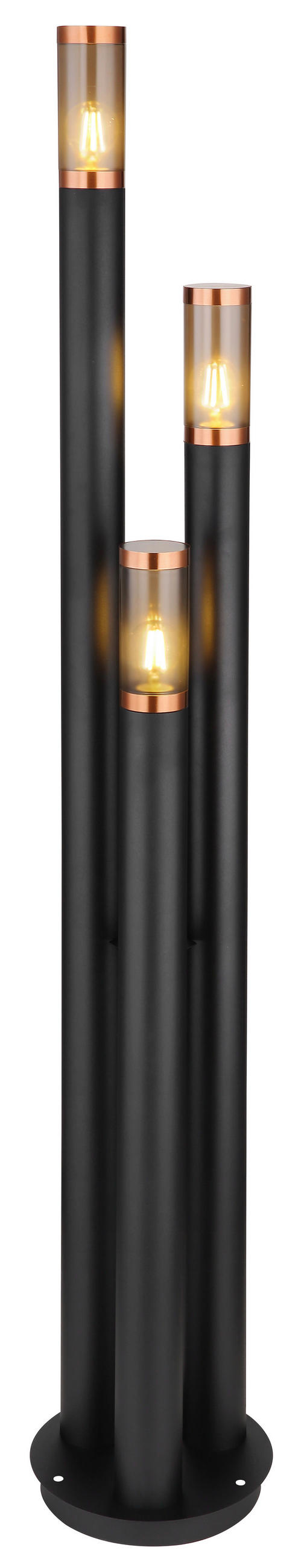 WEGELEUCHTE Boston 28/170 cm   - Schwarz/Grau, Design, Kunststoff/Metall (28/170cm) - Globo