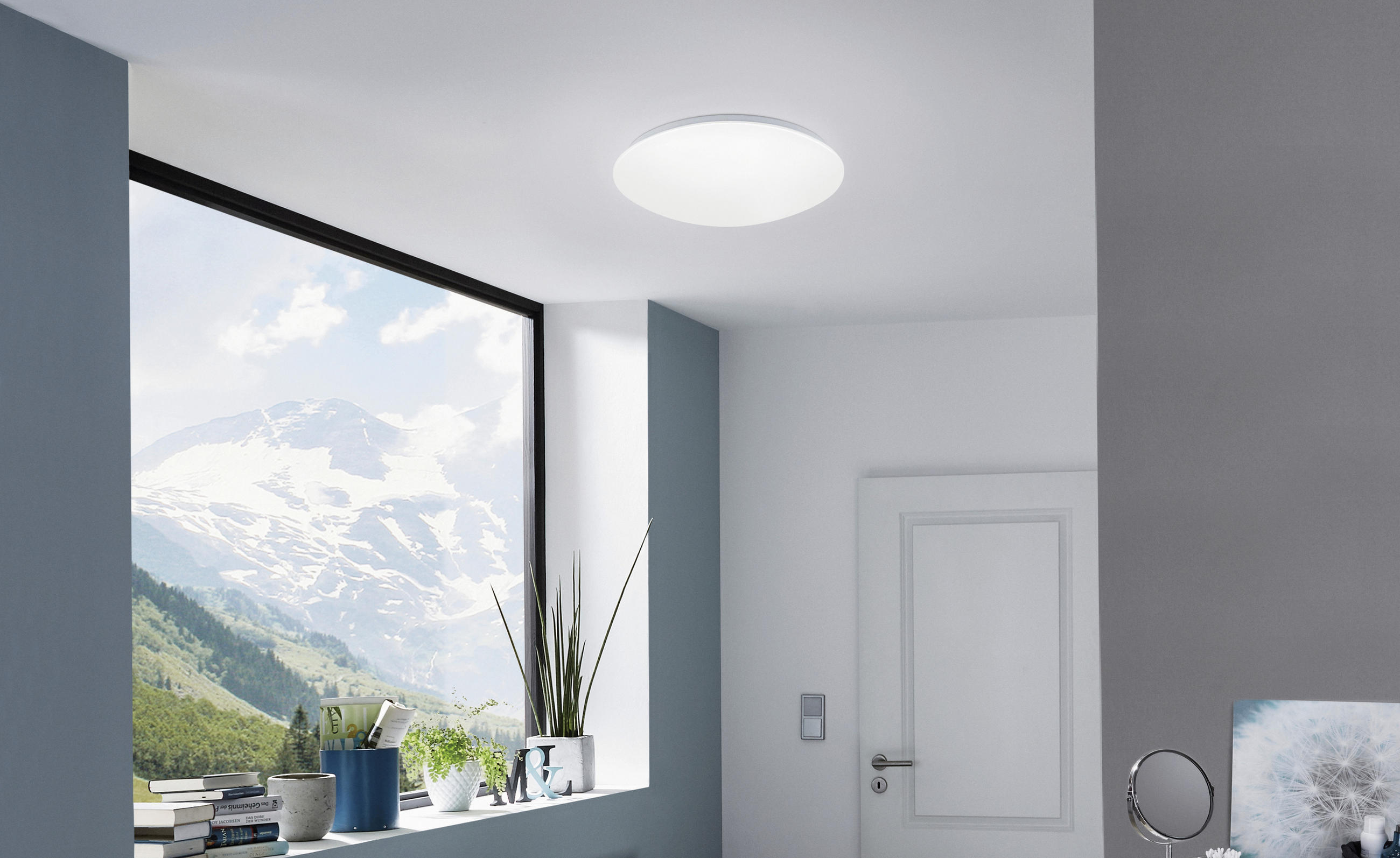 STROPNÍ LED SVÍTIDLO, 30/9 cm  - bílá, Basics, kov/plast (30/9cm)