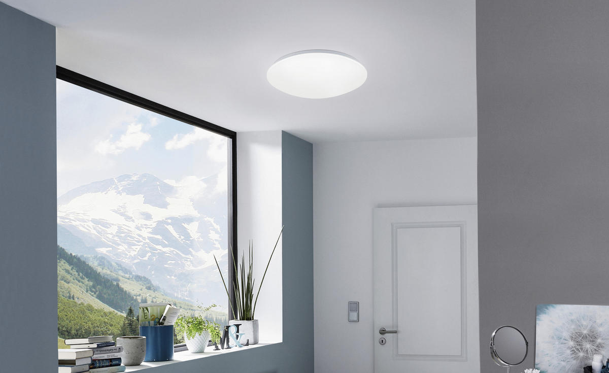 STROPNÍ LED SVÍTIDLO, 30/9 cm  - bílá, Basics, kov/plast (30/9cm)