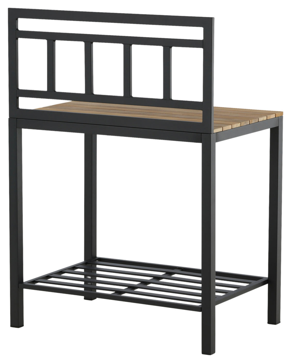 OUTDOORKÜCHE - Schwarz/Teakfarben, KONVENTIONELL, Holz/Metall (90/127/60cm) - Gardenson