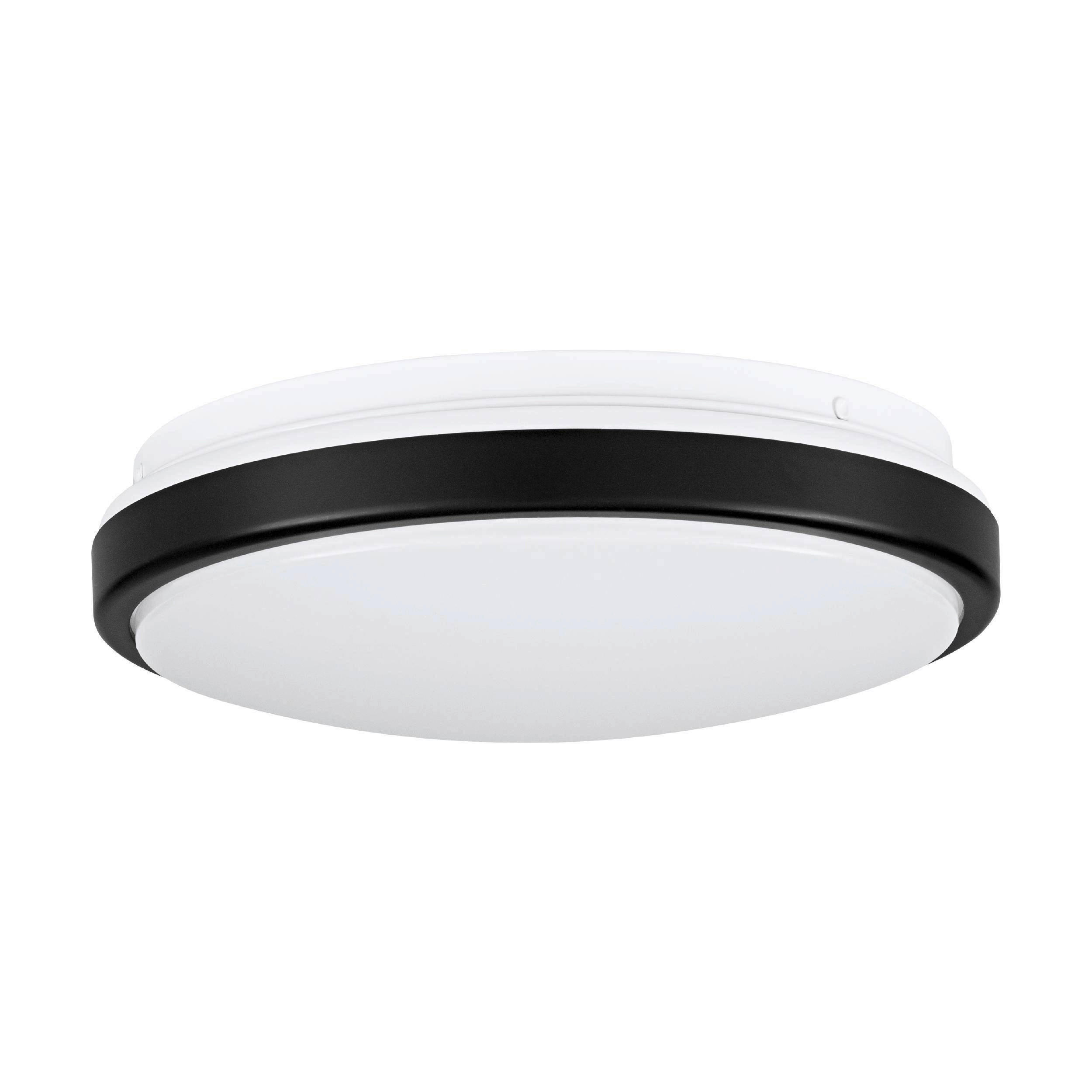 DECKENLEUCHTE  24,5/9 cm    - Schwarz/Weiß, Basics, Kunststoff/Metall (24,5/9cm) - Eglo