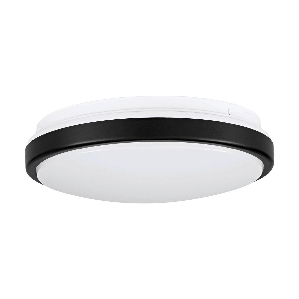 DECKENLEUCHTE  24,5/9 cm    - Schwarz/Weiß, Basics, Kunststoff/Metall (24,5/9cm) - Eglo
