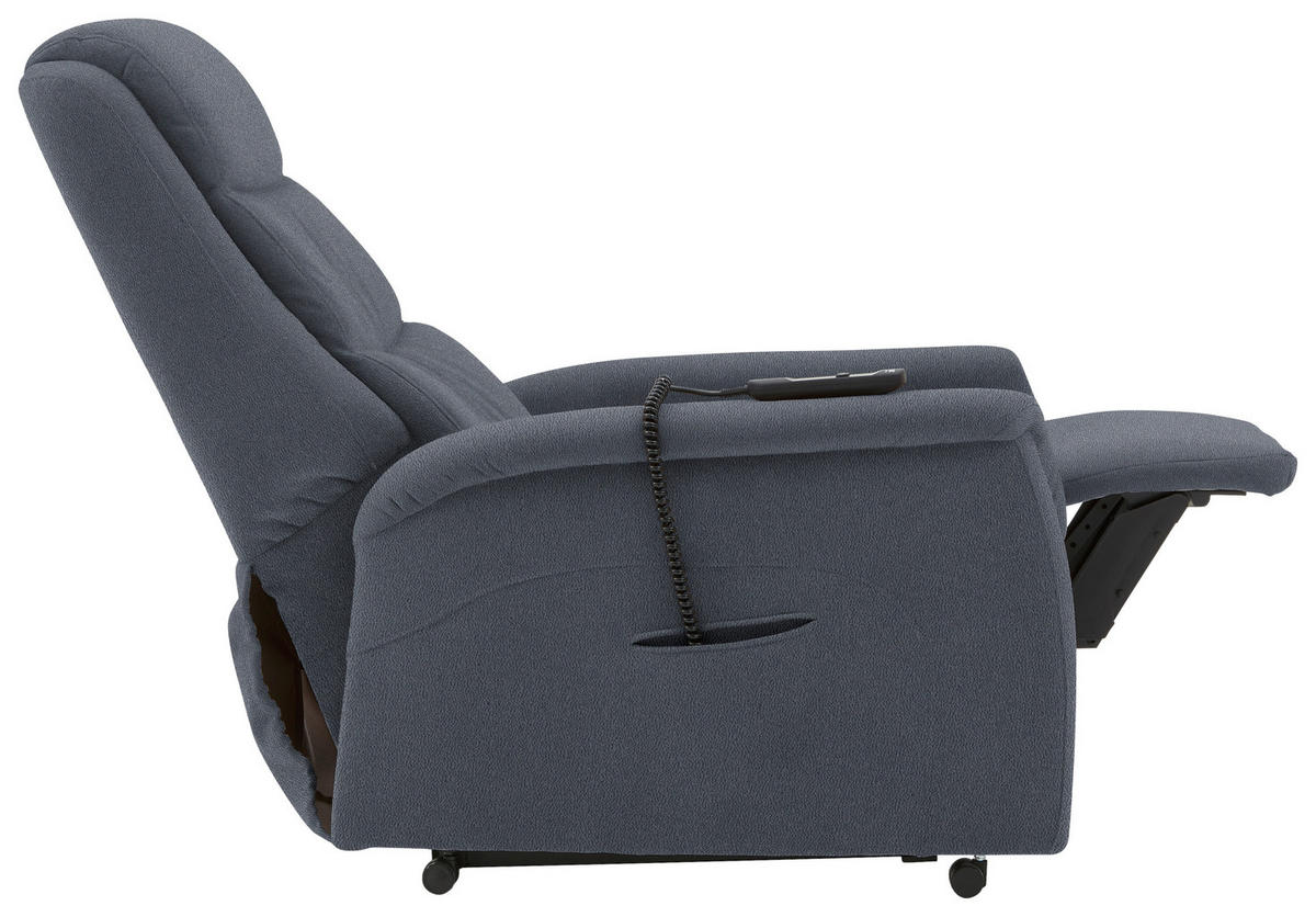 FERNSEHSESSEL in Mikrofaser Dunkelblau  - Schwarz/Dunkelblau, Konventionell, Kunststoff/Textil (70/107/88cm) - Livetastic