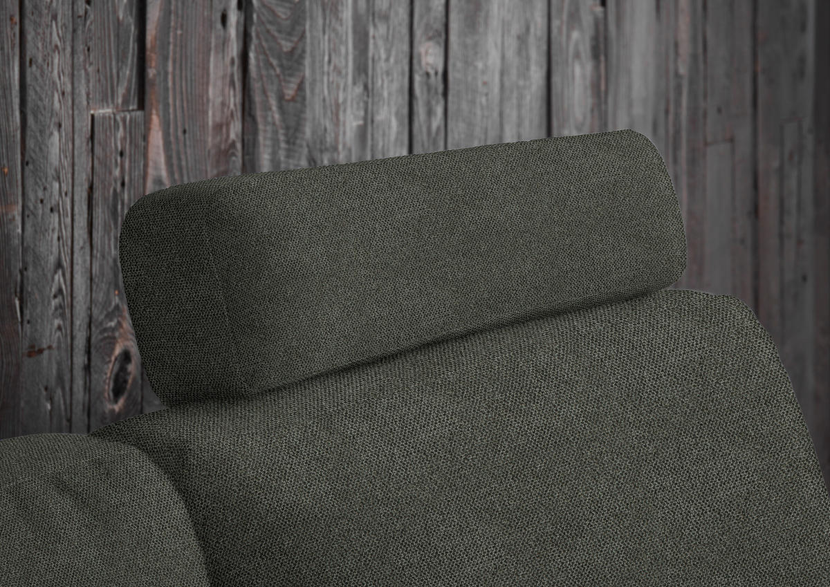 3-SITZER-SOFA in Flachgewebe Grau  - Schwarz/Grau, Design, Textil/Metall (226/89/97cm) - Pure Home Lifestyle