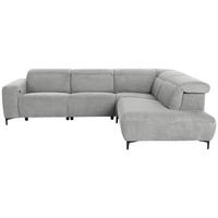 ECKSOFA in Cord Grau  - Schwarz/Grau, Design, Textil (290/223cm) - Pure Home Lifestyle