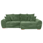 ECKSOFA  in Cord Olivgrün  - Eichefarben/Mintgrün, KONVENTIONELL, Holz/Textil (276/177cm) - Carryhome