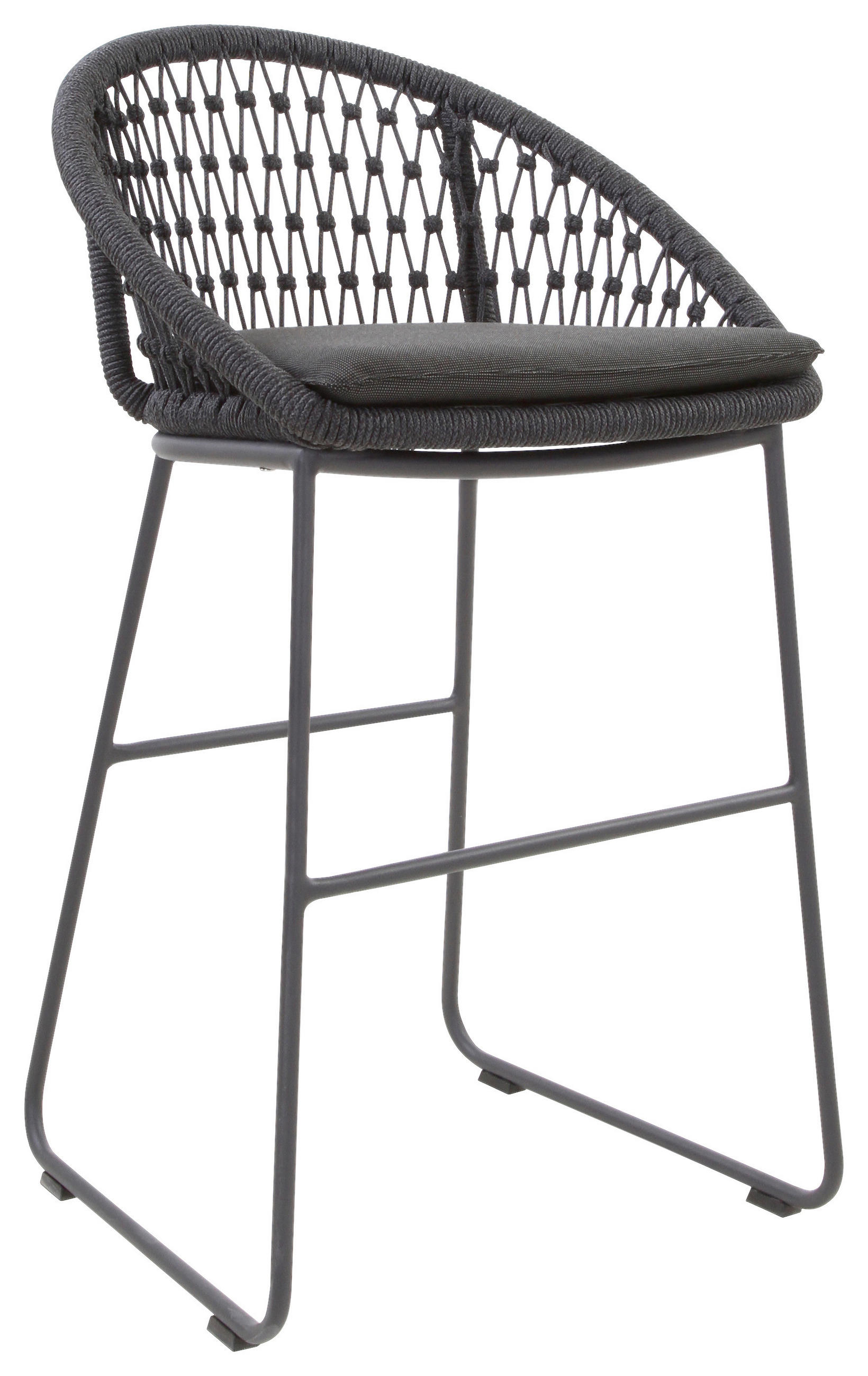 GARTEN-BARHOCKER Anthrazit, Grau  - Anthrazit/Grau, Design, Textil/Metall (54,5/88/51,5cm)