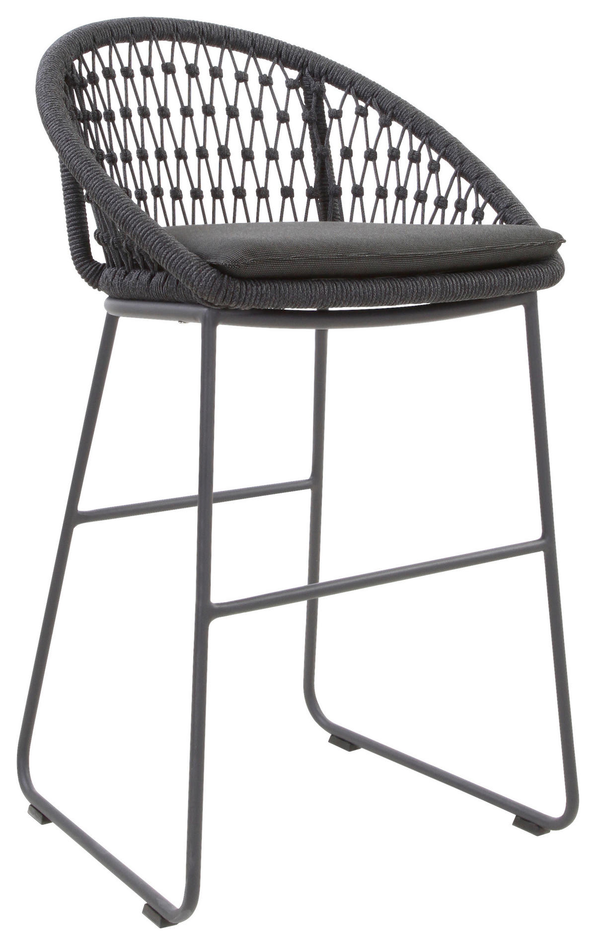 GARTEN-BARHOCKER Anthrazit, Grau  - Anthrazit/Grau, Design, Textil/Metall (54,5/88/51,5cm)