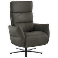 RELAXSESSEL in Leder Dunkelgrau  - Dunkelgrau/Schwarz, Design, Leder/Metall (82/119/85cm) - Dieter Knoll