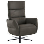 RELAXSESSEL in Leder Dunkelgrau  - Dunkelgrau/Schwarz, Design, Leder/Metall (82/119/85cm) - Dieter Knoll