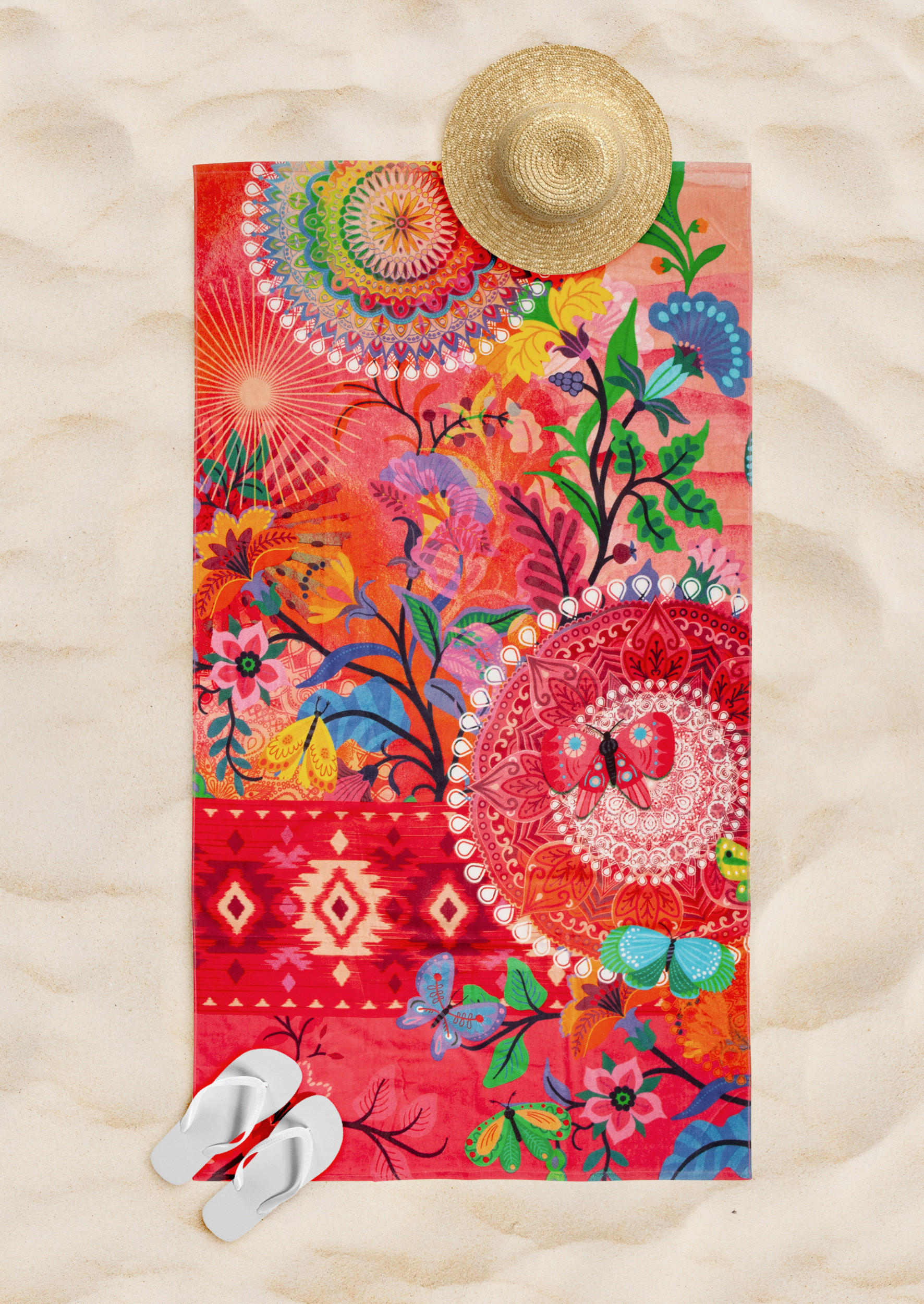 STRANDTUCH Multicolor 100/180 cm  - Multicolor, Trend, Textil (100/180cm)