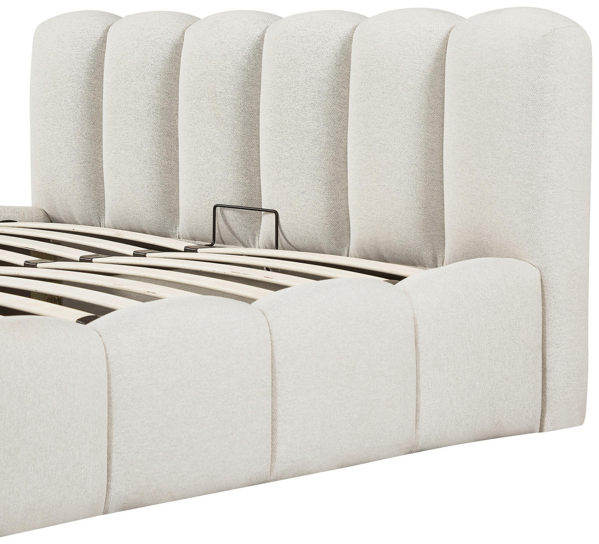 POLSTERBETT 140/200 cm  Creme  - Creme/Schwarz, Modern, Holz/Kunststoff (140/200cm) - Livetastic