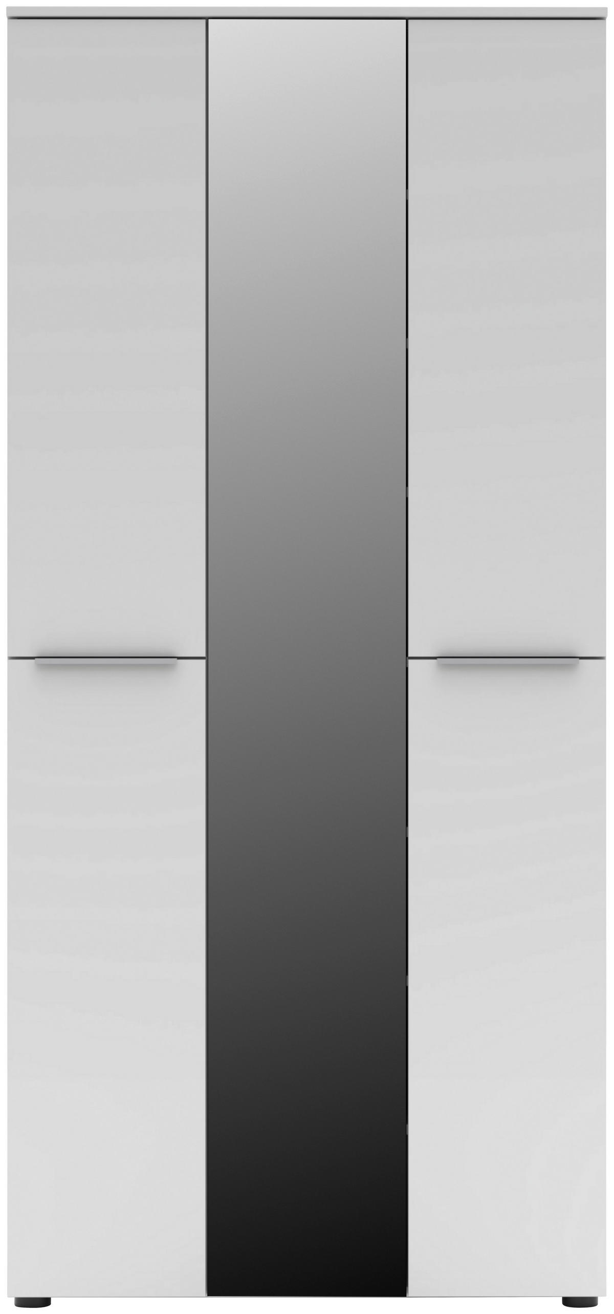 GARDEROBNA OMARA bela - barve kroma/črna, Moderno, kovina/leseni material (90/196/41cm) - Voleo