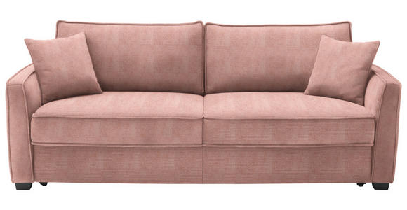 BOXSPRINGSOFA in Webstoff Rosa - Schwarz/Rosa, MODERN, Holz/Textil (242/94/110cm) - Novel