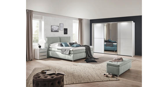 BOXSPRINGBETT 180/200 cm in Hellgrau - Edelstahlfarben/Hellgrau, KONVENTIONELL, Textil (180/200cm) - Dieter Knoll