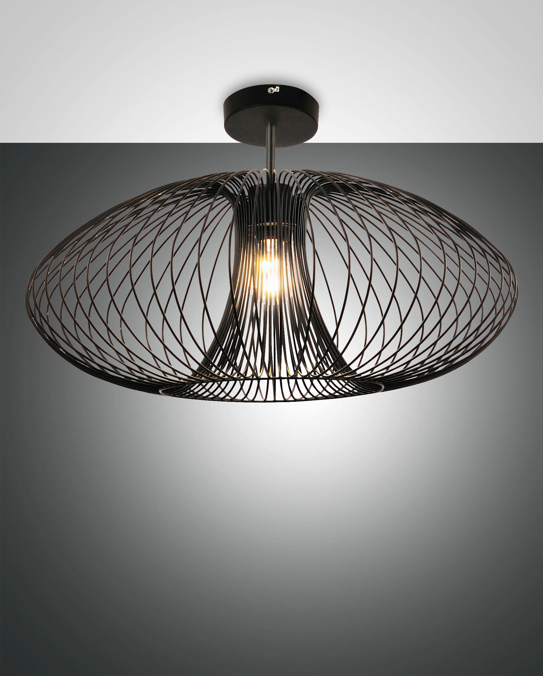 DECKENLEUCHTE  60/35 cm    - Schwarz, Basics, Metall (60/35cm)