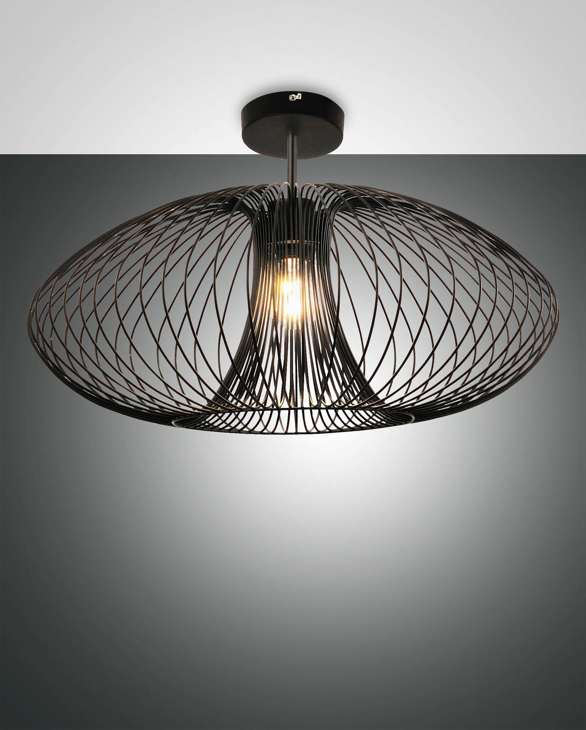 DECKENLEUCHTE  60/35 cm    - Schwarz, Basics, Metall (60/35cm)