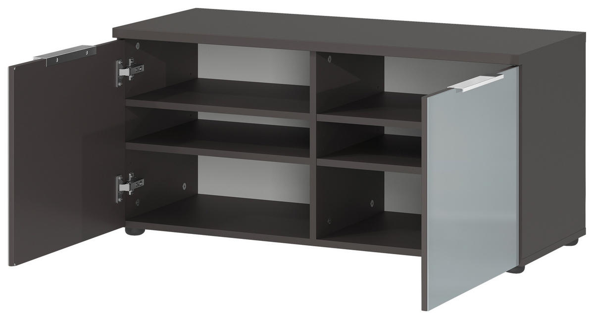 SCHUHBANK 97/47/40 cm  - Chromfarben/Silberfarben, MODERN, Glas/Holzwerkstoff (97/47/40cm) - Germania