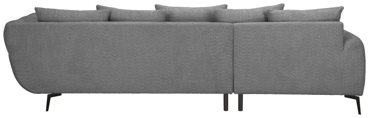 ECKSOFA Grau Bouclé Zierkissen, Rückenkissen, Rücken echt  - Schwarz/Grau, MODERN, Textil/Metall (217/318cm) - Carryhome