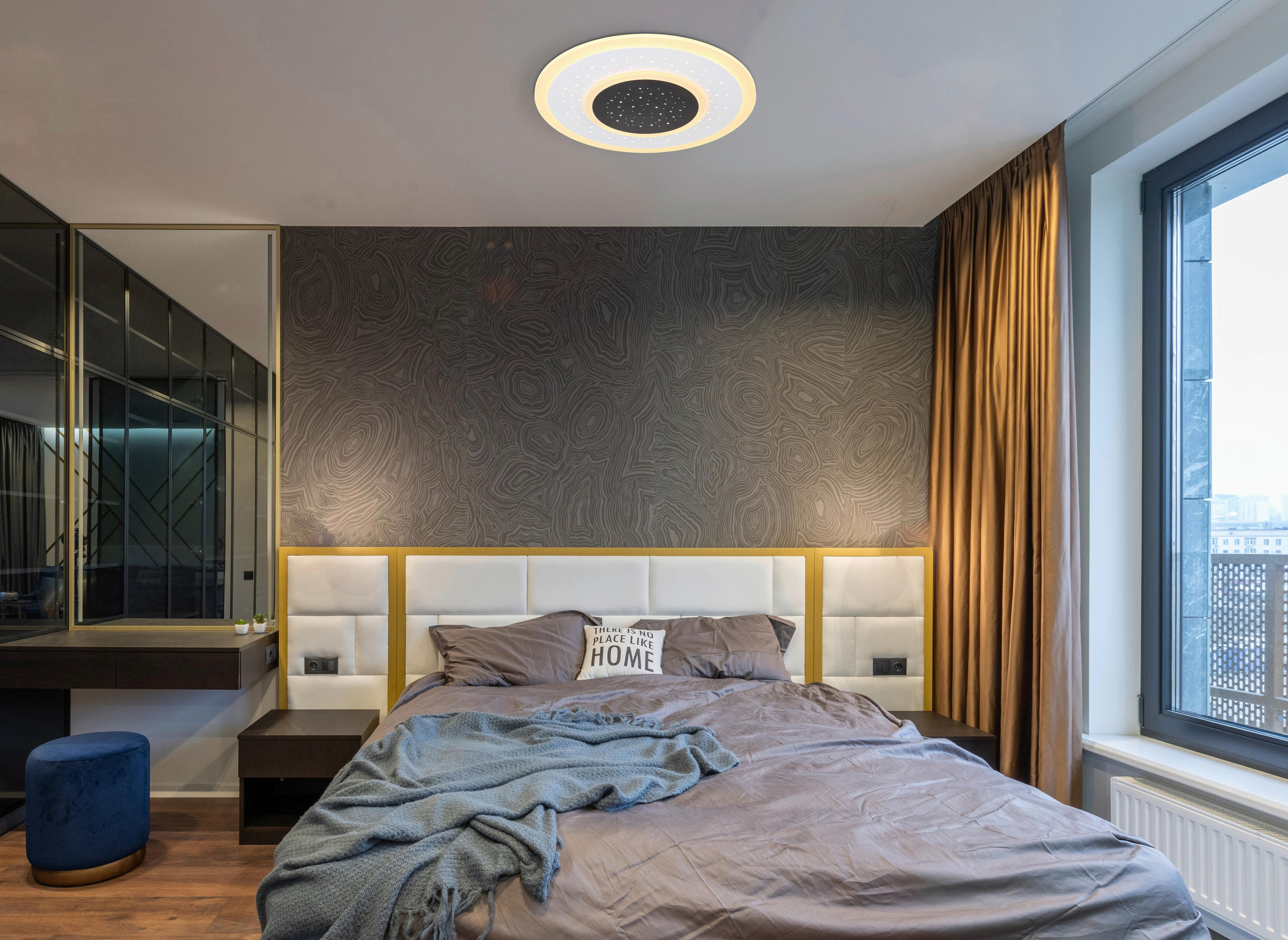 LED-DECKENLEUCHTE 46/5,5 cm   - Opal/Schwarz, Design, Kunststoff/Metall (46/5,5cm) - Globo