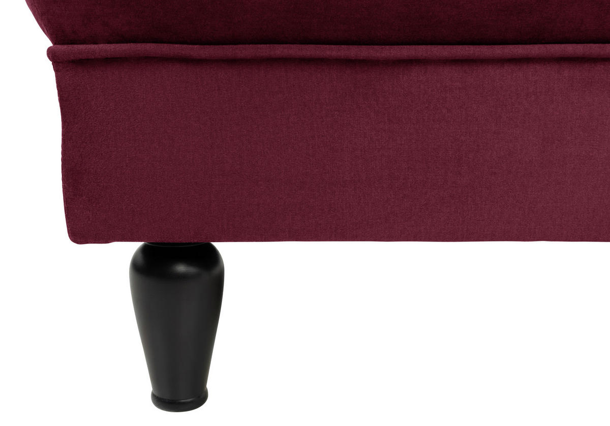 HOCKER in Textil Rot  - Rot/Schwarz, Design, Holz/Textil (82/44/82cm) - MID.YOU